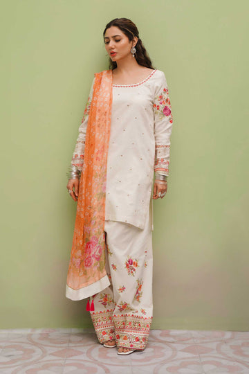 Zara Shahjahan-Embroidered Unstitched Lawn 3 PC with Embroidered Trouser